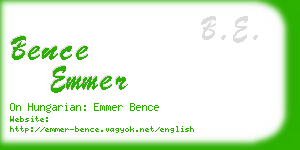 bence emmer business card